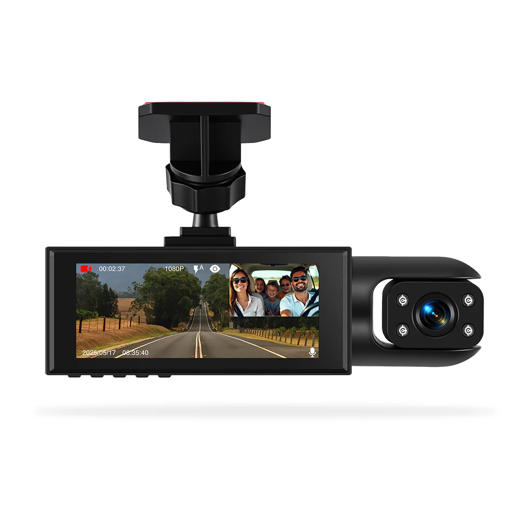 Universal 3.16" Screen Three-Channel Driving Recorder Dashboard Camera - Image 3