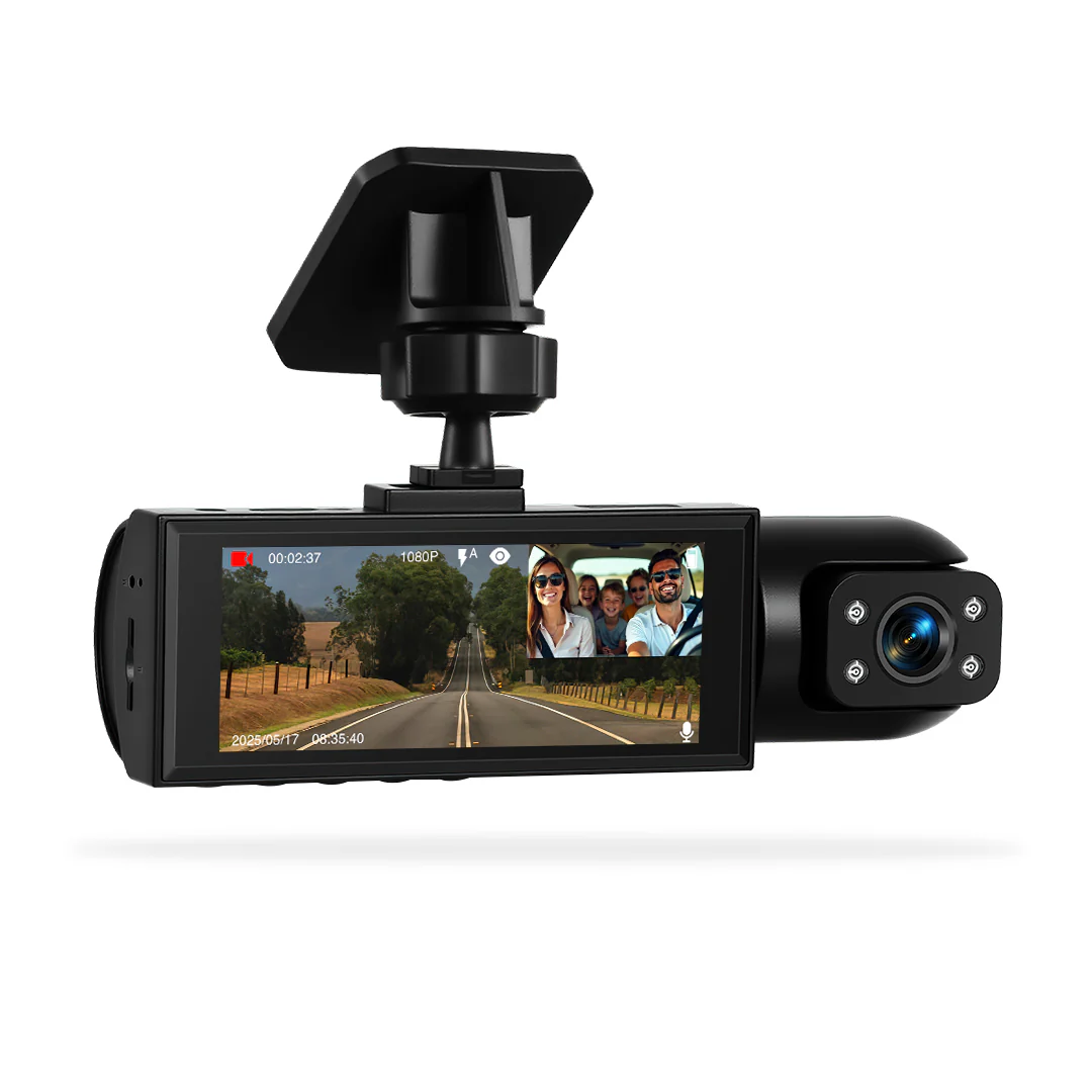 Universal 3.16" Screen Three-Channel Driving Recorder Dashboard Camera - Image 6