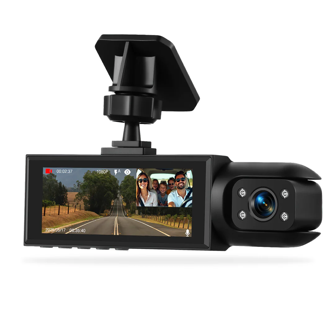 Universal 3.16" Screen Three-Channel Driving Recorder Dashboard Camera - Image 8