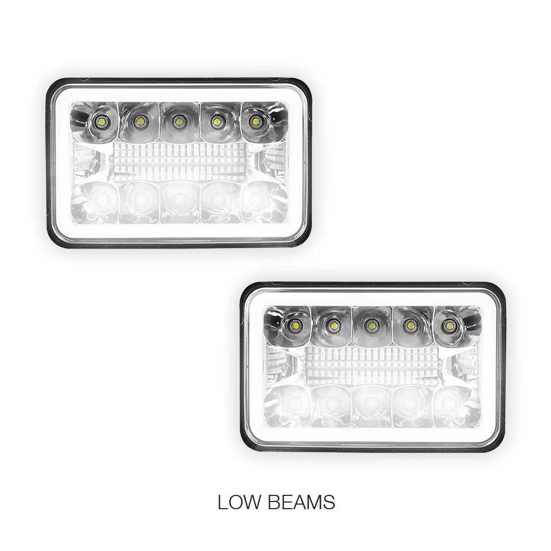 Universal 4 Pcs. 4x6" LED Headlights LH + RH - Image 4
