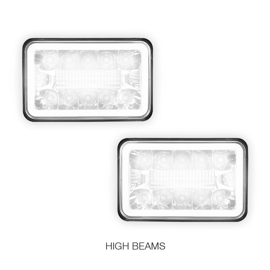 Universal 4 Pcs. 4x6" LED Headlights LH + RH - Image 5