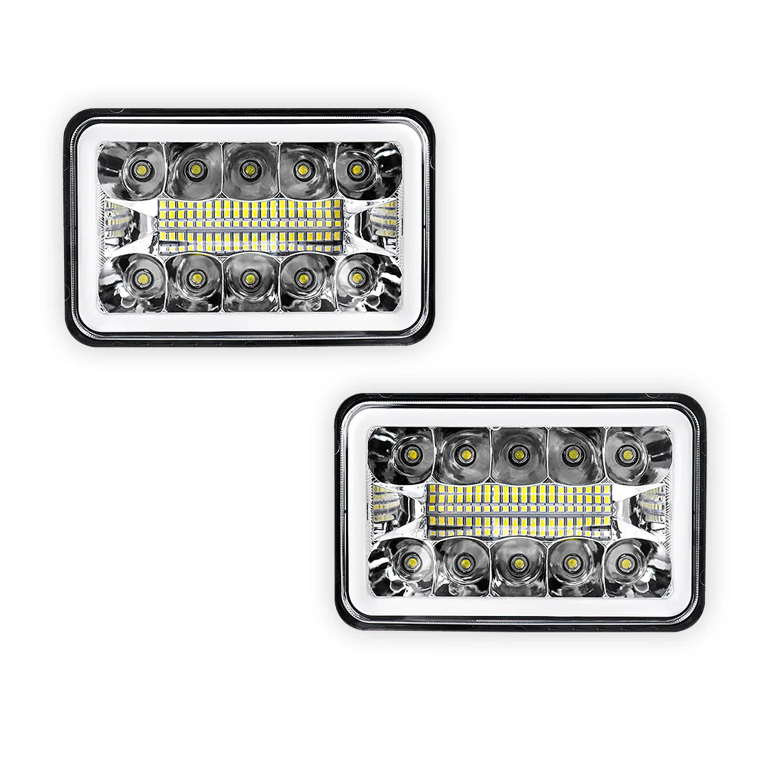Universal 4 Pcs. 4x6" LED Headlights LH + RH - Image 6