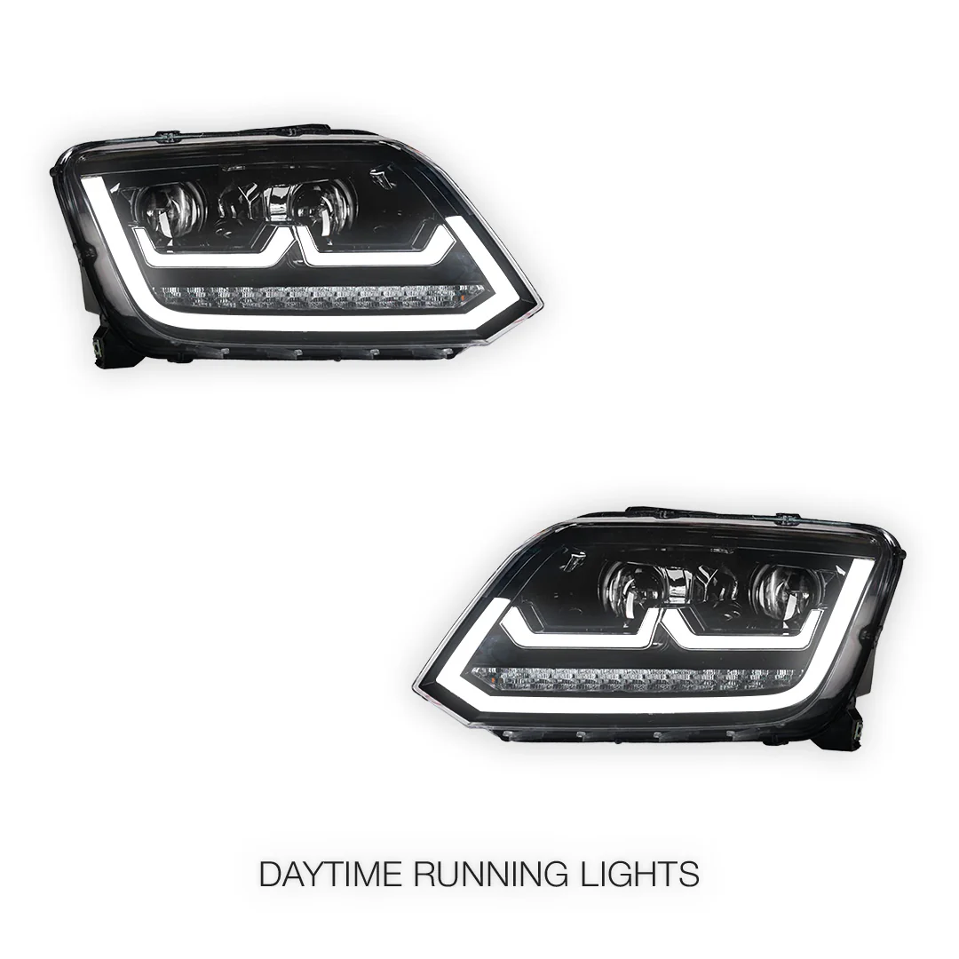 Volkswagen Amarok 2H (2011 - 2016) R Style LED DRL Projector Headlights LH + RH - Image 2