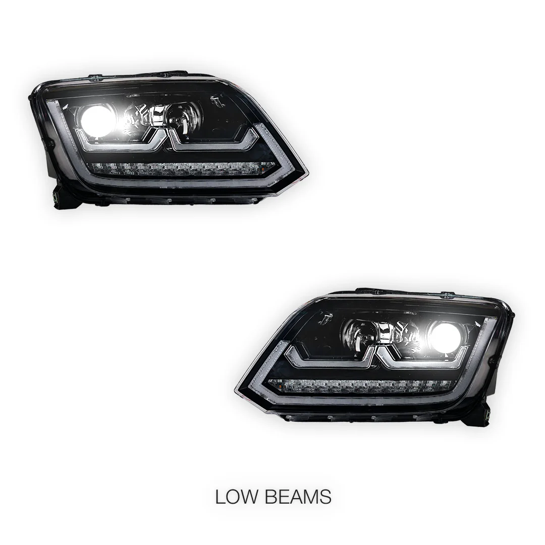 Volkswagen Amarok 2H (2011 - 2016) R Style LED DRL Projector Headlights LH + RH - Image 4