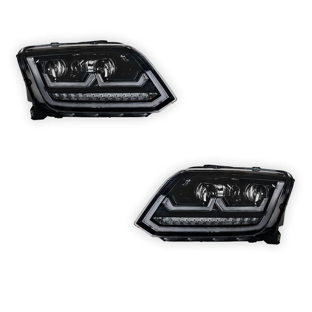Volkswagen Amarok 2H (2011 - 2016) R Style LED DRL Projector Headlights LH + RH - Image 6