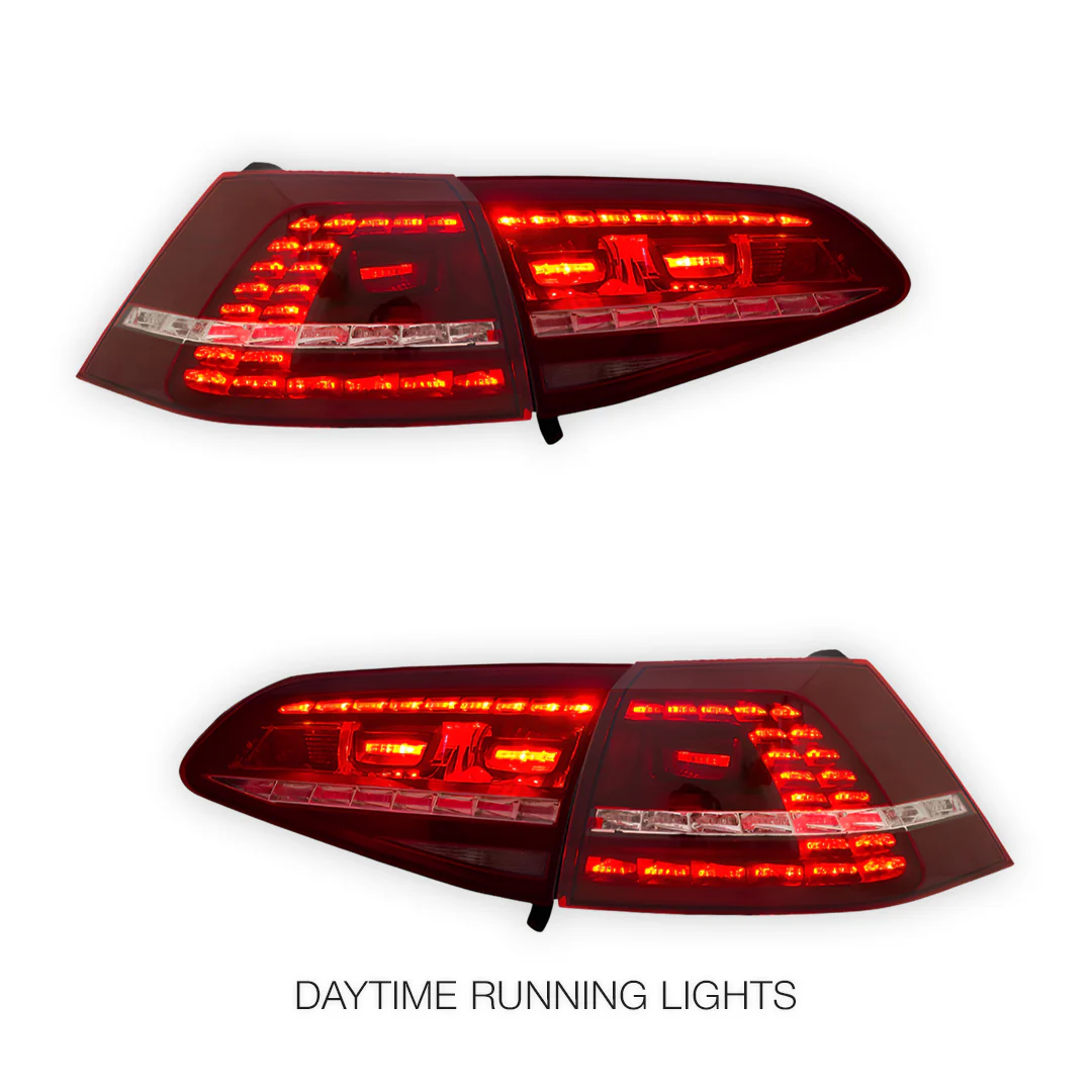 Volkswagen Golf MK7 (2012 - 2017) R Style Sequential LED Tail Lights LH + RH - Image 2