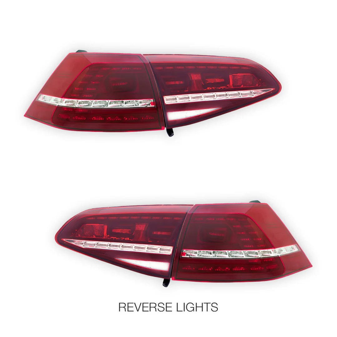 Volkswagen Golf MK7 (2012 - 2017) R Style Sequential LED Tail Lights LH + RH - Image 5